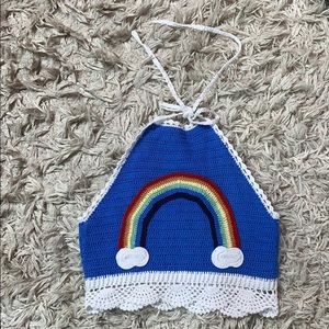 Forever21 Rainbow Crochet Halter